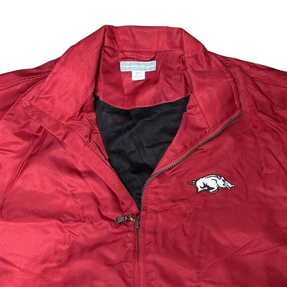 Cutter & Buck Men's Red Full Zip Windbreaker Jacket Arkansas Razorbacks M - Picture 3 of 6